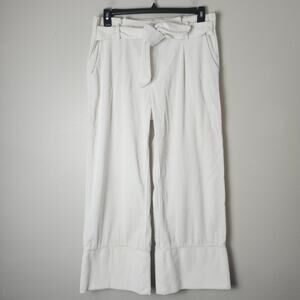 J.O.A. Just One Answer Women's Corduroy Front Tie Pants Off White  Medium Wide
